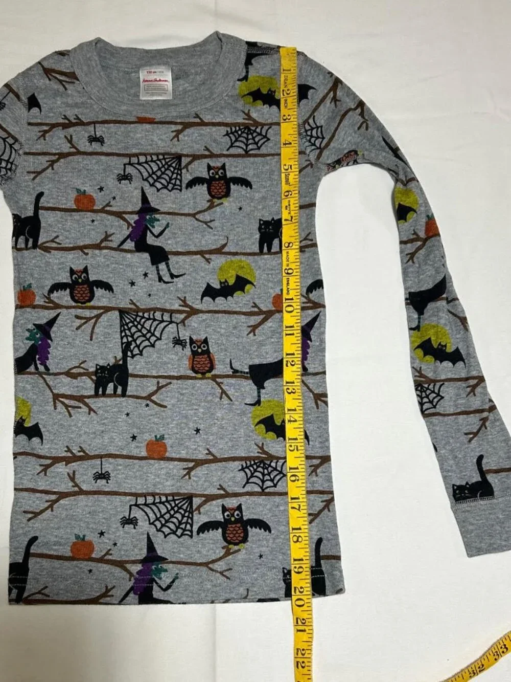 Hanna Andersson Unisex Kids 8 130cm Gray Halloween Print Long john Pajamas